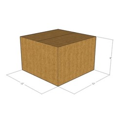 10 12x12x8 Kraft Brown Corrugated Shipping Boxes 32 ECT Single-Wall New