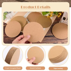 50 Pcs 4 In Round 2mm Thick Corrugated Cardboard Sheets Craft Flat Pads