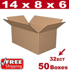 50 – 14x8x6 Cardboard Boxes Mailing Packing Shipping Box 32ECT Corrugated Carton