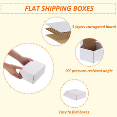 10 Pack 6X4X3 Shipping Boxes, White Corrugated Cardboard Box for Mailing, Packag