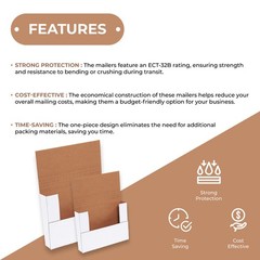 14 1/8 x 8 5/8 x 1″ White Easy-Fold Mailers ECT-32B 50/Case