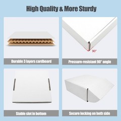 50 Pack 6x4x1 Inch White Corrugated Shipping Boxes, Cardboard Literature Mailers