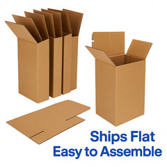 100 Cardboard Shipping Boxes 4x4x10 Kraft Corrugated Cartons Mailing Packing