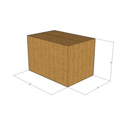 5 12x8x8 Kraft Brown Corrugated Shipping Boxes 32 ECT Single-Wall New