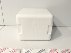 Styrofoam Insulated Cooler Shipping Container White Lid w/ Cold Gel Ice Packs