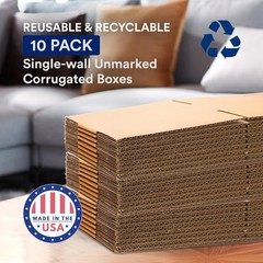 Moving Boxes Medium 18″L x 14″W x 12″H 10-Pack | Corrugated Cardboard Box for…