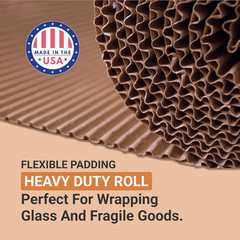 AVIDITI Shipping Corrugated Roll Kraft, 12″ x 250′, 1-Pack | Corrugated Cardboar