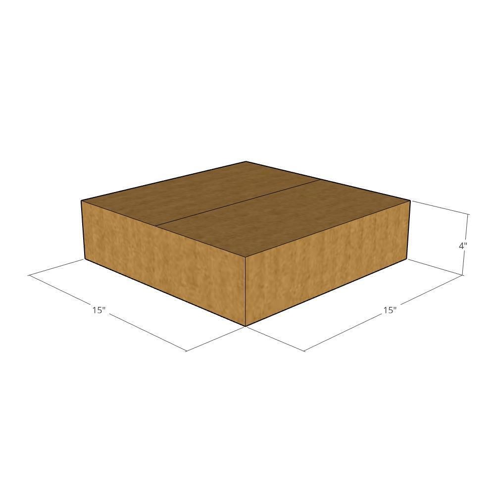 5 15x15x4 Kraft Brown Corrugated Shipping Boxes 32 ECT Single-Wall New