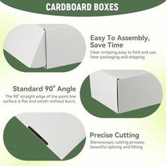 10 Pack 12x9x4 Inch White Corrugated Cardboard Shipping Boxes for Small