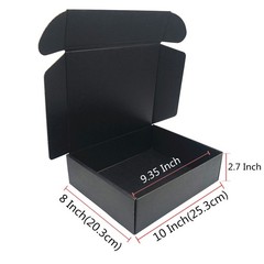Black Cardboard Shipping Box 10 x 8 x 2.7 Inch Corrugated Packaging Storage B…
