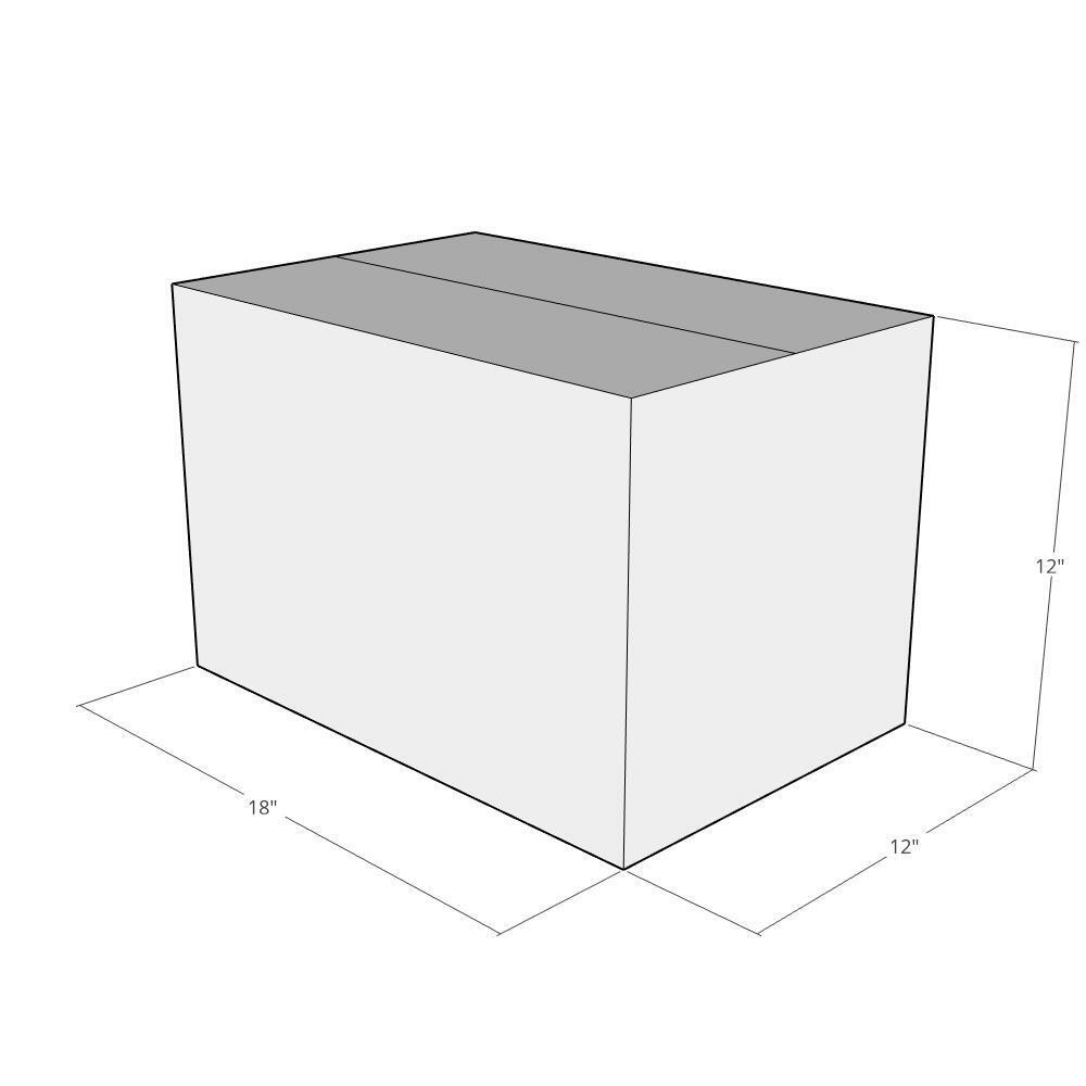 18x12x12 White Corrugated Shipping Boxes 32 ECT Single-Wall, 20/Pack