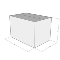 18x12x12 White Corrugated Shipping Boxes 32 ECT Single-Wall, 20/Pack