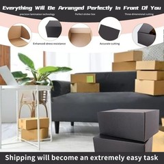 Set of 10 Black Corrugated Shipping Boxes, 12″x9″x4″ with Strong Load-Bearing