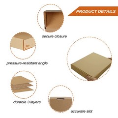 13x10x2 inch Boxes Bulk 25 Pack Brown, Tab Lock Tuck Top Mailer Boxes for Pac…