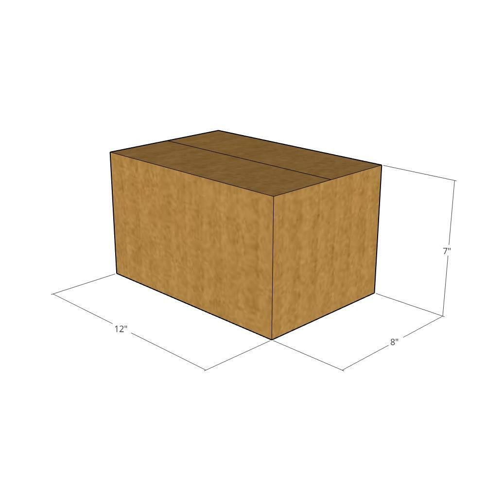 5 12x8x7 Kraft Brown Corrugated Shipping Boxes 32 ECT Single-Wall New
