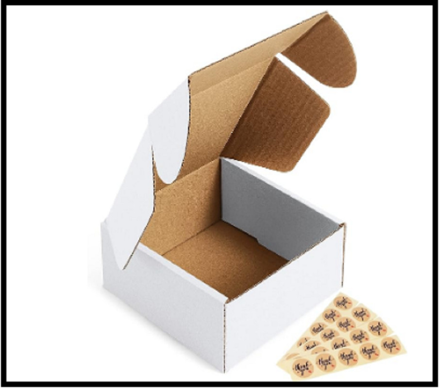 4X4X2″ Corrugated Box Mailers 50 Pack White Cardboard Small Shipping Boxes