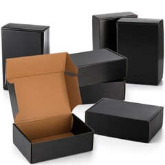 30 Pack CardBoard Boxes, 9 x 6 x 3 Inches Small Shipping Boxes, Black Corruga…