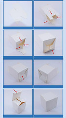 20/50Pcs Square Folding Kraft Paper Box Black White Cardboard Box for Packaging