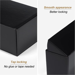 6X4X3 Black Small Shipping Boxes, 20 Packs Corrugated Cardboard Mailer Boxes for