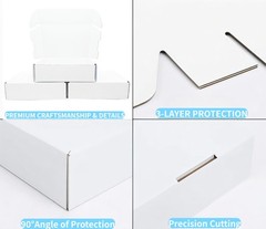 6x6x2 Inches White Corrugated Cardboard Shipping Boxes Small Mailer Boxes