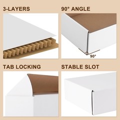 6x4x3 Inches Shipping Boxes Set of 25, White Corrugated Cardboard Boxes, Mail…