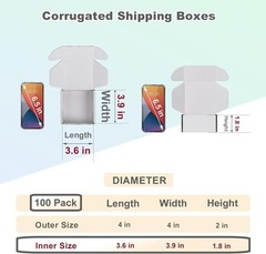 Recyclable Shipping Boxes 4x4x2 Inches Pack of 100 for Storing Lightweight Items