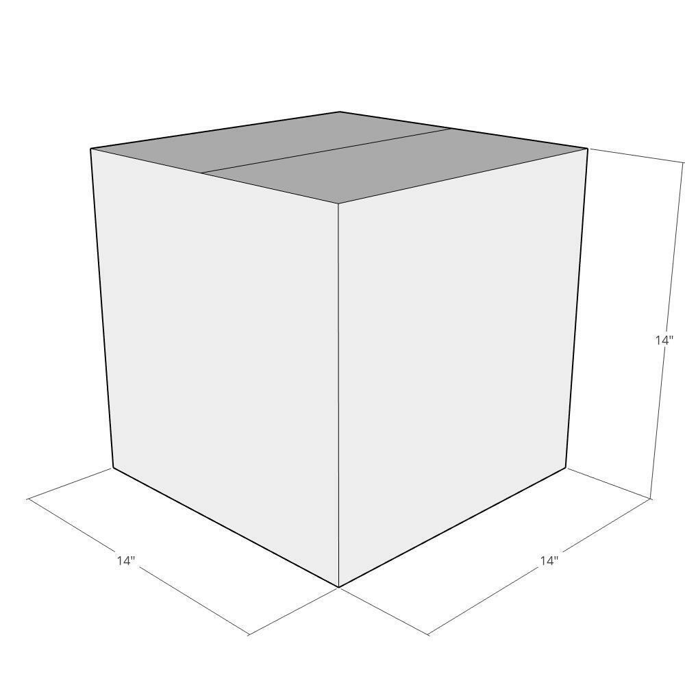 10 14x14x14 White Corrugated Shipping Boxes 90 ECT Triple-Wall New