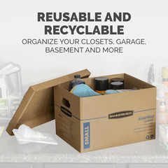 Classic Moving Box Kit – 12 Pack with Lids, Reinforced Handles, No Tape Needed