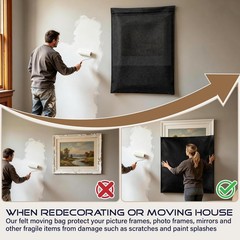 40″ x 60″ Felt Picture Frame Moving Bag, Mirror & Picture Moving Supplies for…