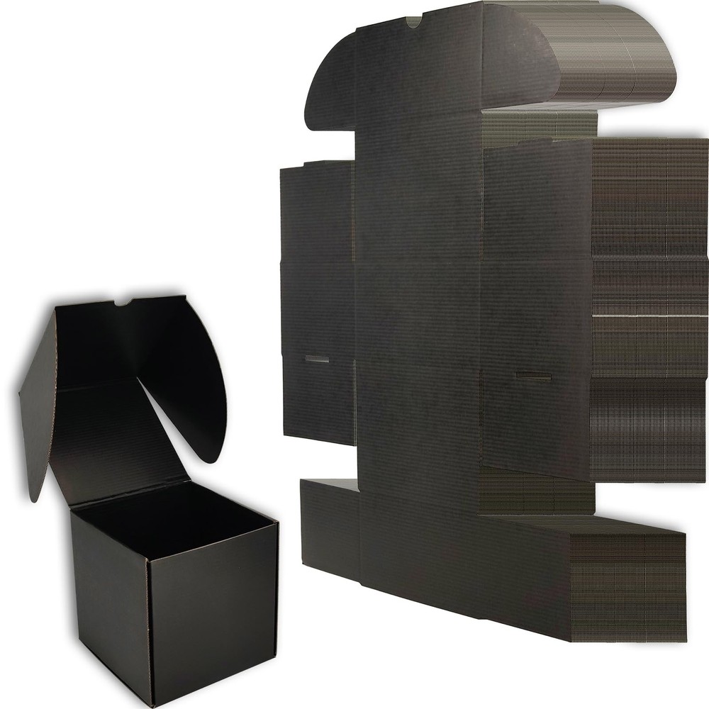 6x6x6 inches Small Shipping Boxes Set of 20 – Black Mailer Corrugated Cardboa…