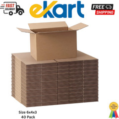 40 Packs 6x4x3 Shipping Boxes Corrugated Cardboard Mailing Shipping Boxes