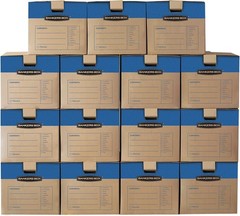 Large Premium Cardboard Boxes, 6-Pack Tape-Free Assembly, Lid Included