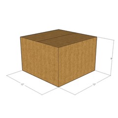 10 12x12x8 Kraft Brown Corrugated Shipping Boxes 32 ECT Single-Wall New