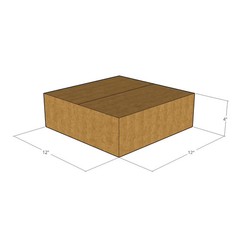 10 12x12x4 Kraft Brown Corrugated Shipping Boxes 32 ECT Single-Wall New