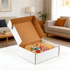 8x6x2 inches Small White Shipping Boxes 25 Pack,Corrugated Cardboard Gift Boxes,