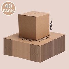 Brand New 40 Pack Small Brown Cardboard Shipping Boxes 5x5x5