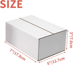 25 Packs Small Shipping Boxes 7X5X3 Inches, White Corrugated Cardboard Box for S