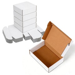 8x6x2 inches Small White Shipping Boxes 25 Pack,Corrugated Cardboard Gift Boxes,