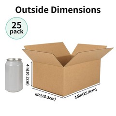 10x6x4 Shipping Boxes for Small Business, 25 Packs Corrugated Cardboard Boxes…