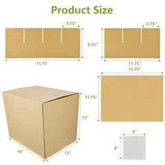 5 Sets Moving Boxes with Divider Kits,16 x 12 x 13 Inch Glassware Dish Packin…