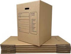Moving Boxes with Handles, 10 Premium Large, 18 X 18 X 24, Brown, BOXINDSLAR10
