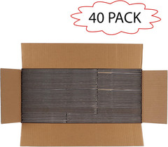 10X6X6 Shipping Boxes Set of 40, White Corrugated Cardboard Box for Mailing Pack