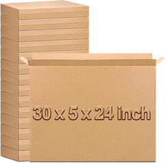 15 Pack Side Loading Box 30″L X 5″W X 24″H, Corrugated Cardboard Boxes Fit for M