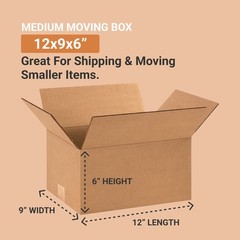 Shipping Boxes Small 12″L x 9″W x 6″H 25-Pack – Corrugated Cardboard Box for …