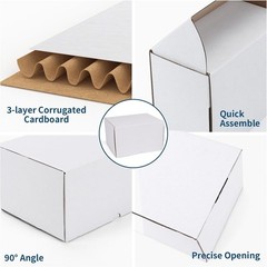 Durable Self-locking White Shipping Boxes 10x8x6 – Perfect for Gifts and Mailing