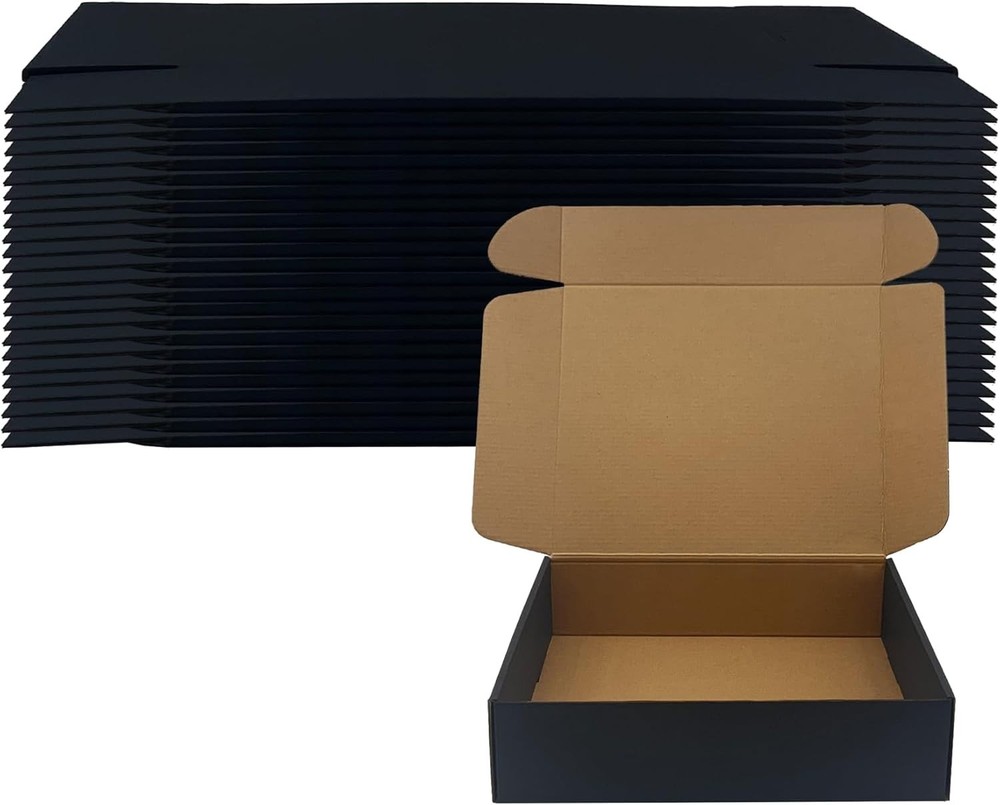 20 Pack 12x10x3 inches Black Shipping Boxes Corrugated Mailer Packaging Box