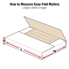 White Easy-Fold Mailing Boxes, 7 1/2 X 5 1/2 X 2 Inches, Pack of 50, Crush-Proof