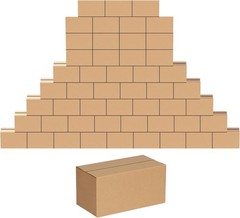 50 Pack Small Corrugated Shipping Boxes – Brown, 8x4x4 Inches