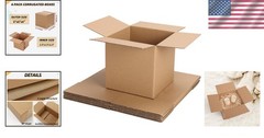Sturdy Brown Corrugated Shipping Boxes – 6x6x6 Inches for Moving & Mailing