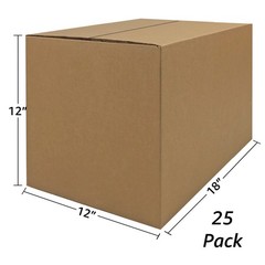 UOFFICE 25 – Corrugated Boxes 18 x 12 x 12″ – Cardboard Shipping Box